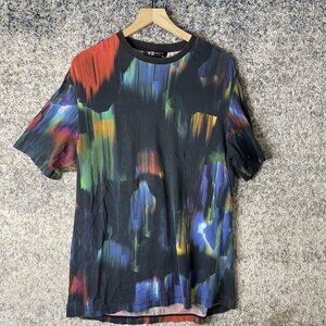 Y-3 Adidas Yohji Yamamoto Shirt Mens Medium Abstract Graphic Tee Multicolor